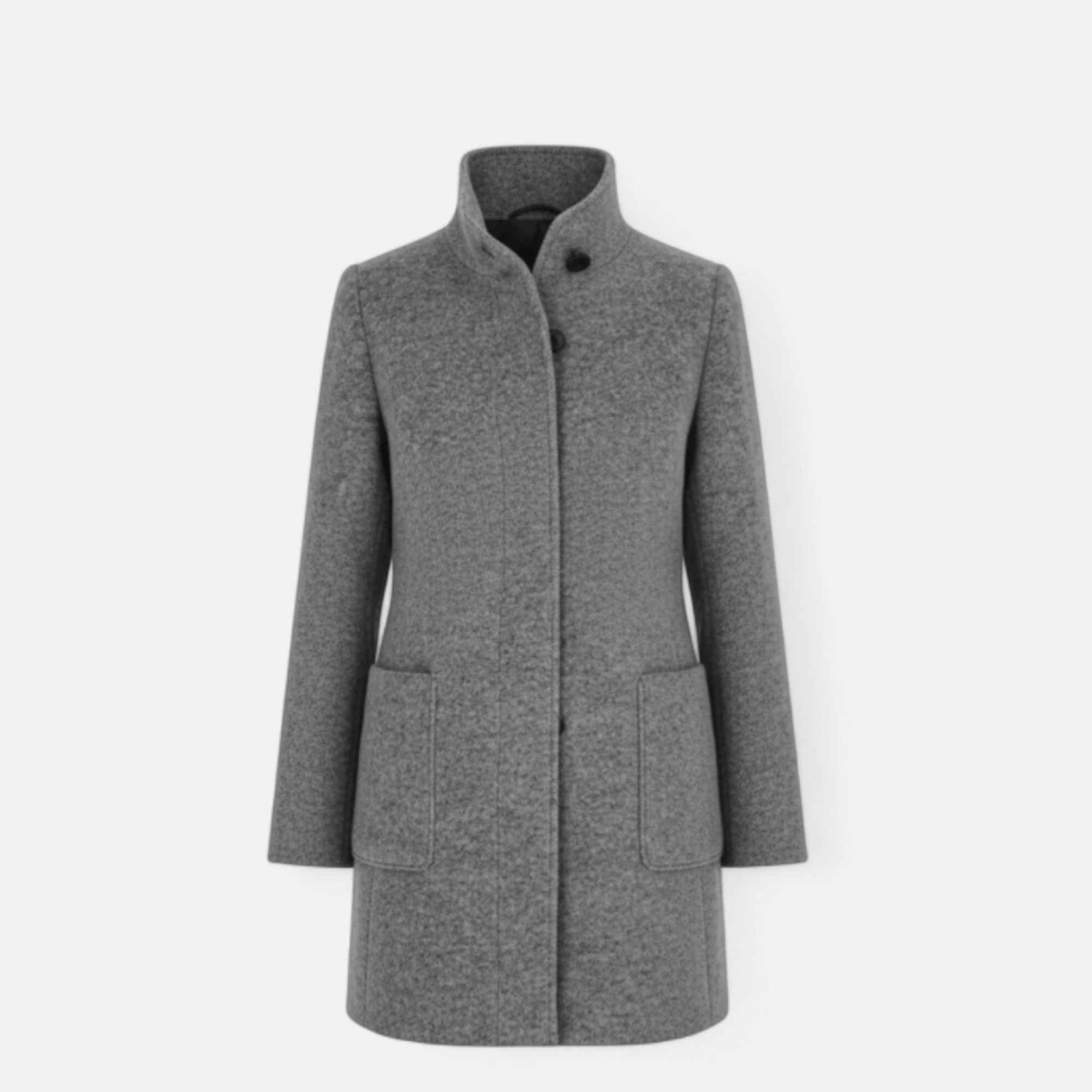 Zarenzio | Women’s Wool Blend Coat with Stand Collar