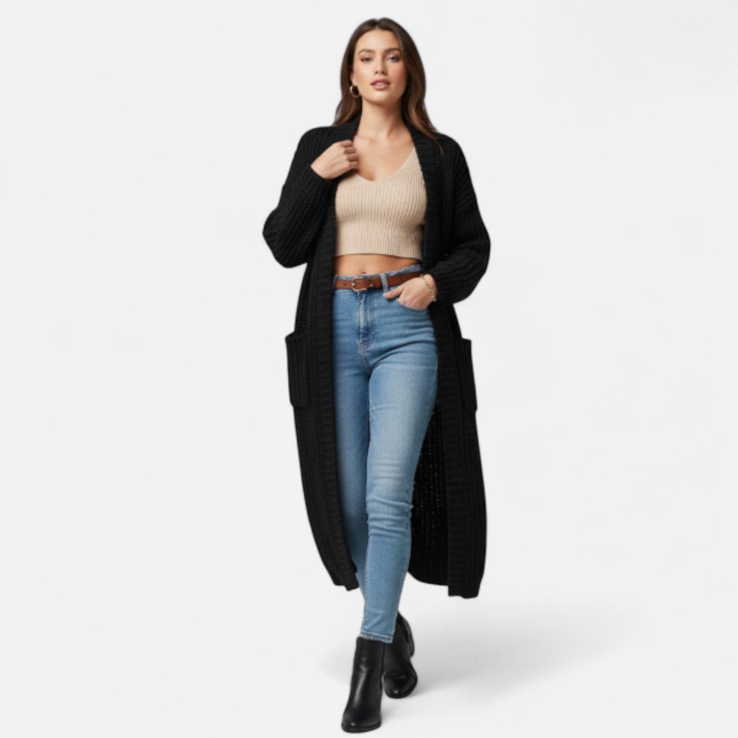 Zarenzio | Women’s Heritage Ribbed V-Neck Cardigan