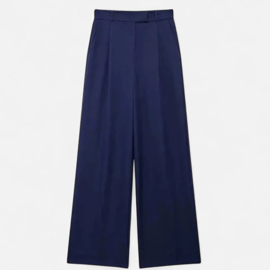 Zarenzio | Women's Polyester High Waist Wide Leg Trousers