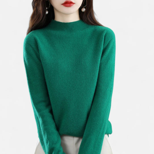 Zarenzio | Women's Wool Cashmere Half-Neck Pullover Sweater