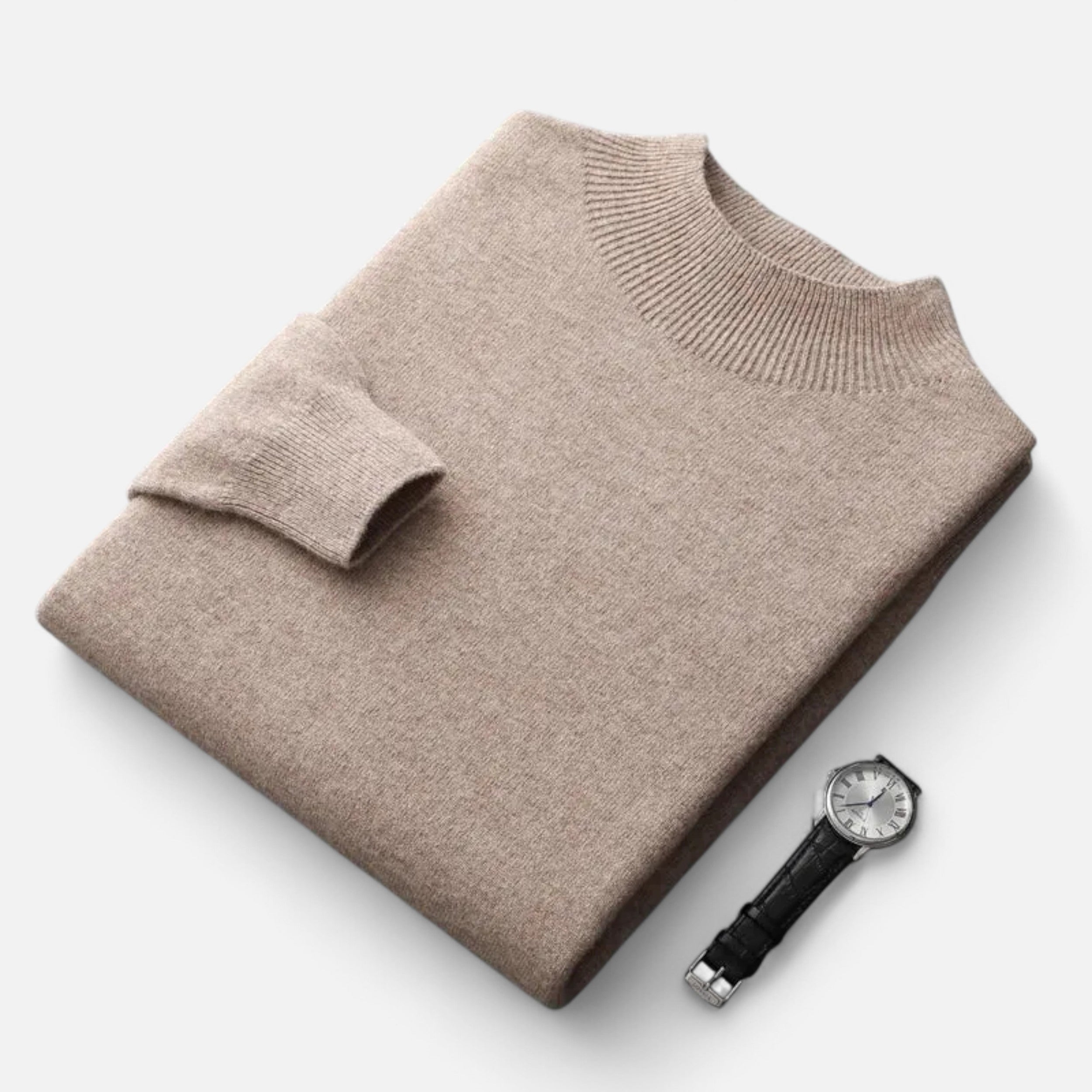 Zarenzio | Men's Wool Knitted Semi-High Neck Sweater