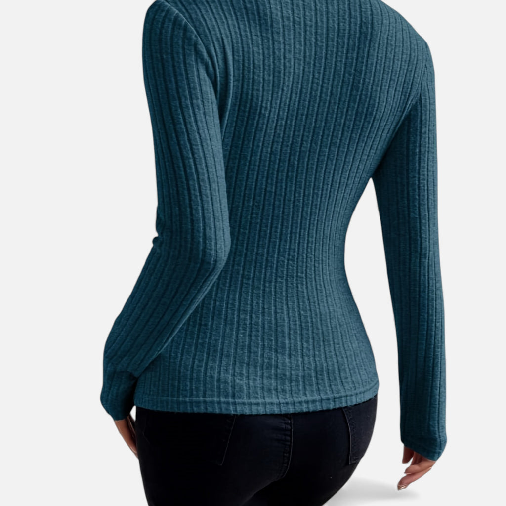 Zarenzio | Women's Polyester Ribbed Turtleneck Sweater