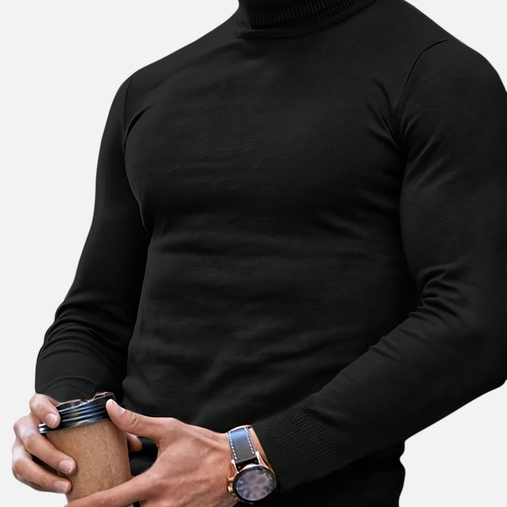 Zarenzio | Men's Viscose Blend Turtleneck Sweater