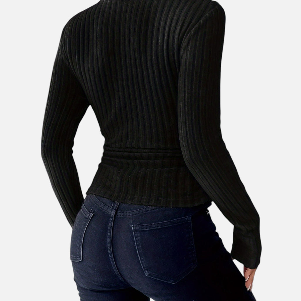 Zarenzio | Women's Polyester Ribbed Turtleneck Sweater