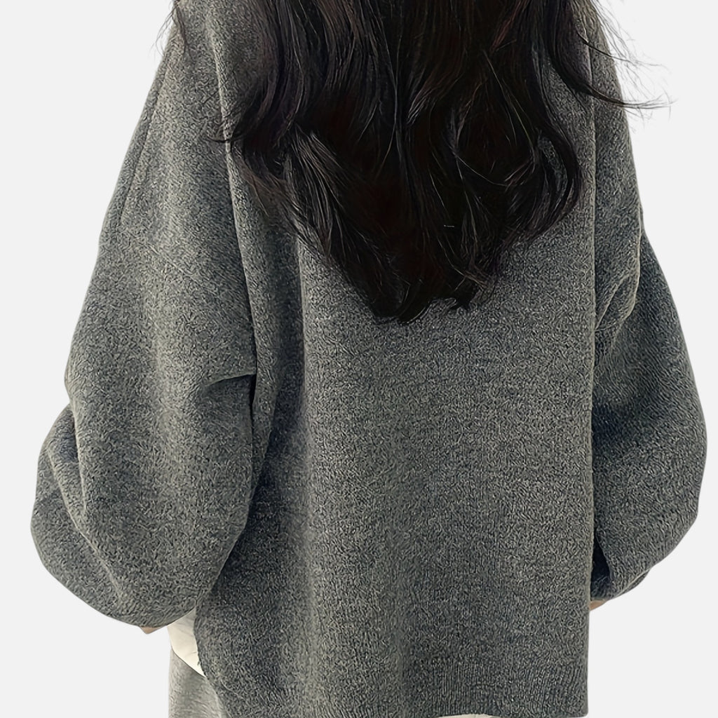 Zarenzio | Women's Polyester Knit Crew Neck Pullover Sweater