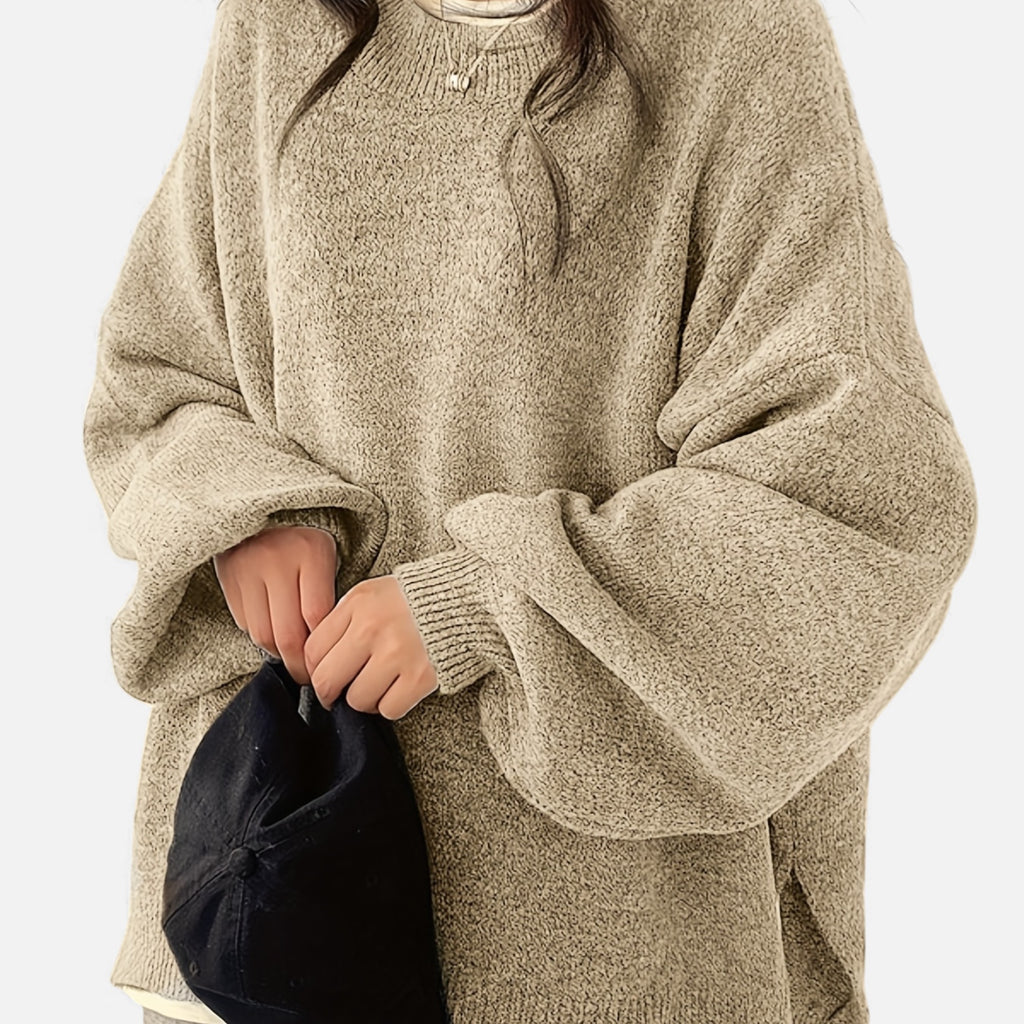 Zarenzio | Women's Polyester Knit Crew Neck Pullover Sweater