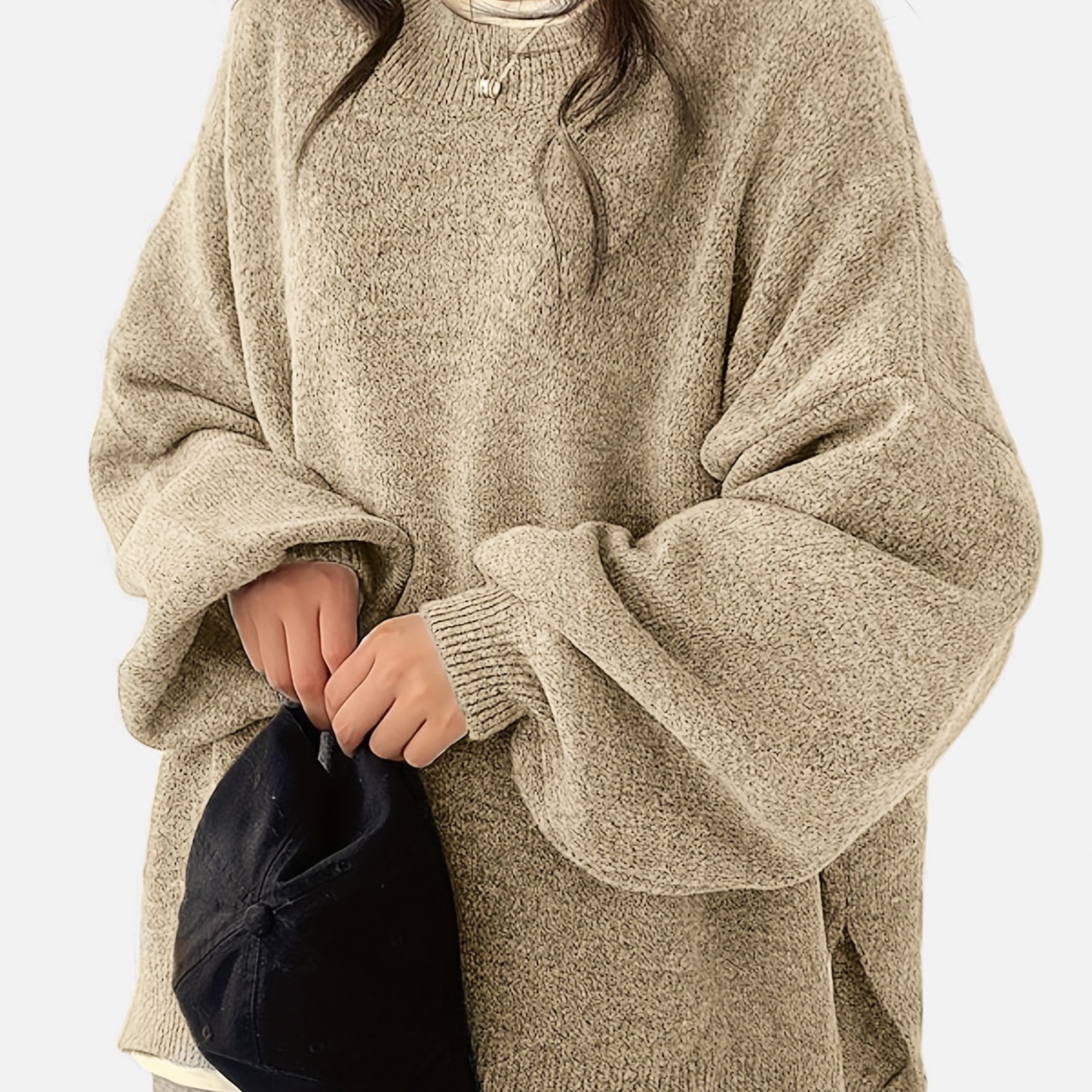 Zarenzio | Women's Polyester Knit Crew Neck Pullover Sweater