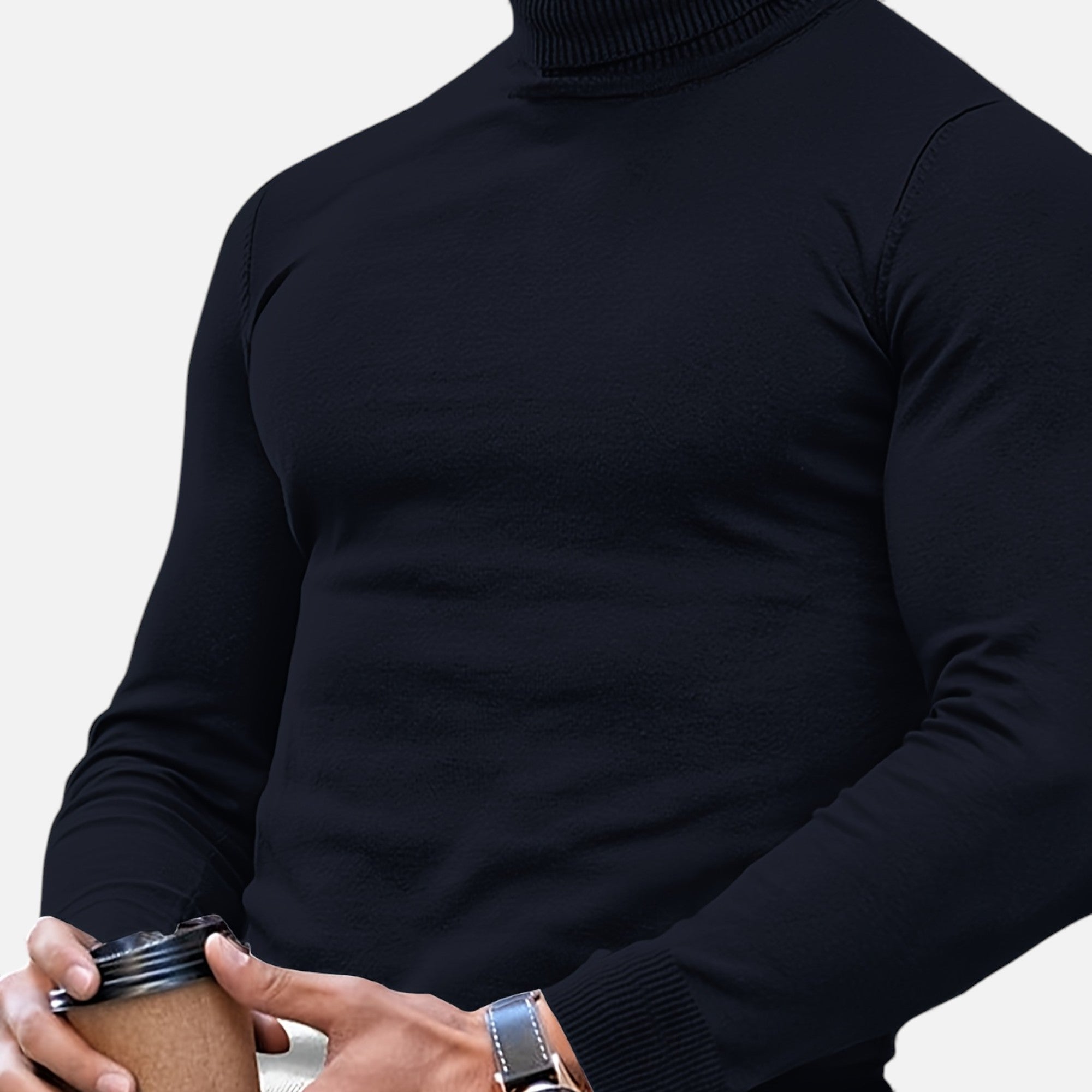 Zarenzio | Men's Viscose Blend Turtleneck Sweater