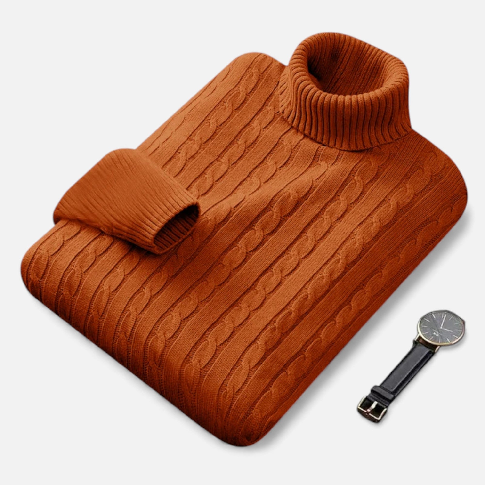Zarenzio | Men's Polyester Knitted High Neck Turtleneck Sweater