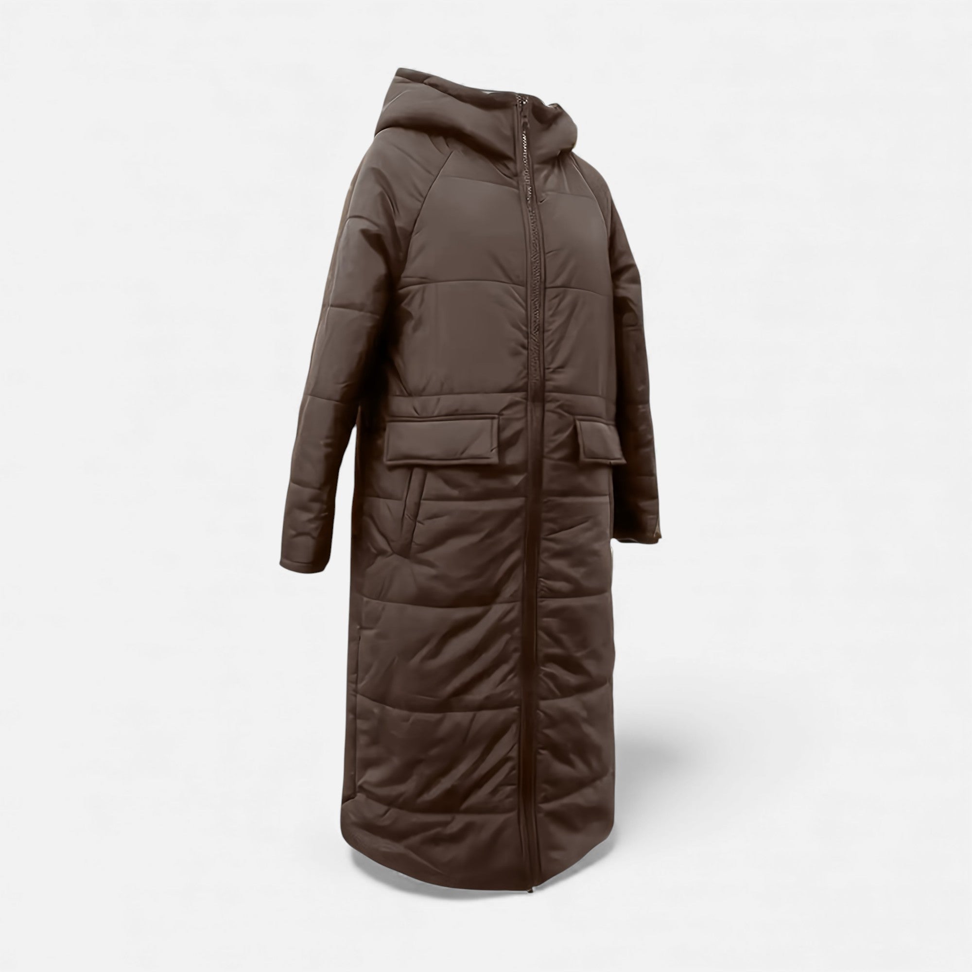 Zarenzio | Women's Polyester Fleece Lined Knee-Length Puffer Jacket