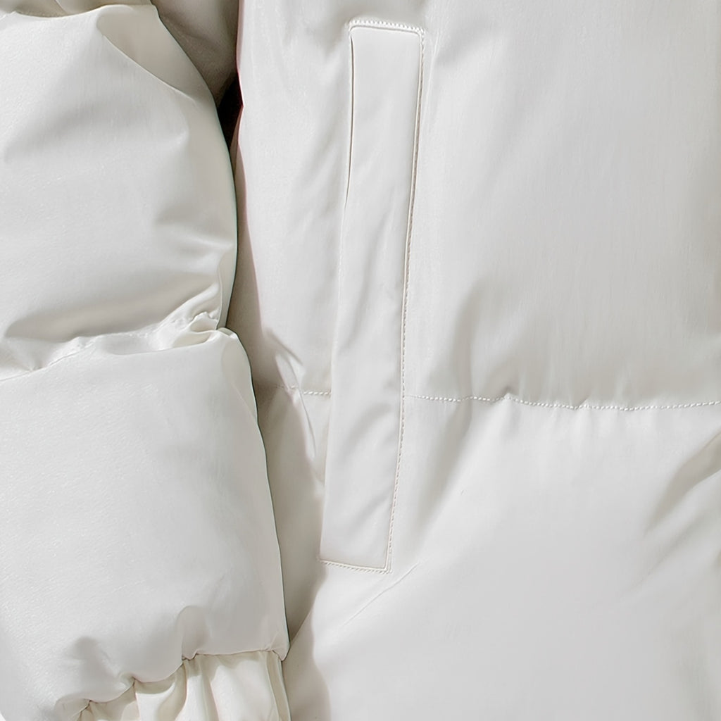 Zarenzio | Men's Polyester Zip-Up Puffer Jacket with Pockets