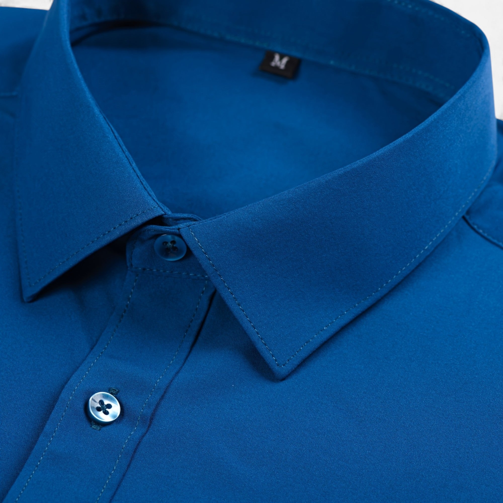 Zarenzio | Men's Polyester Slim-Fit Long Sleeve Business Shirt