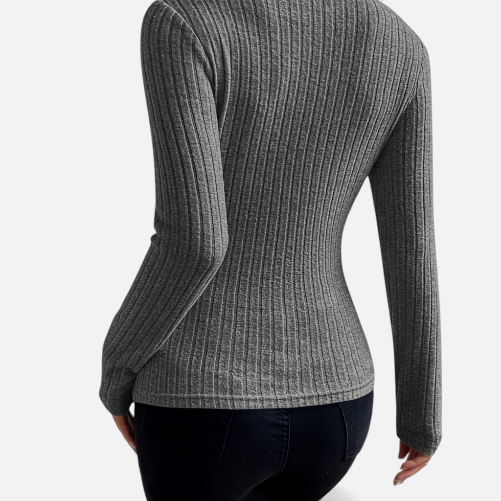 Zarenzio | Women's Polyester Ribbed Turtleneck Sweater