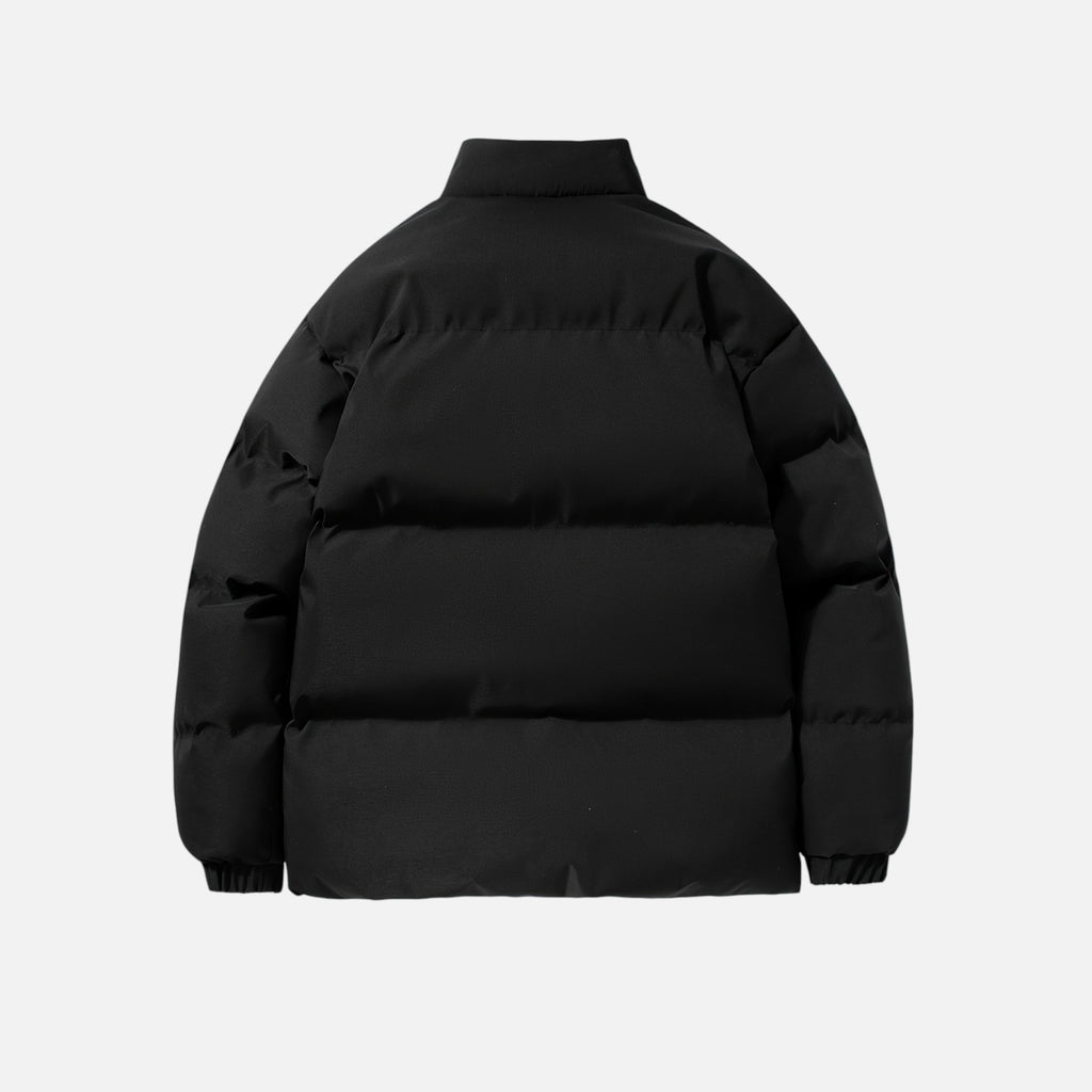 Zarenzio | Men's Polyester Zip-Up Puffer Jacket with Pockets