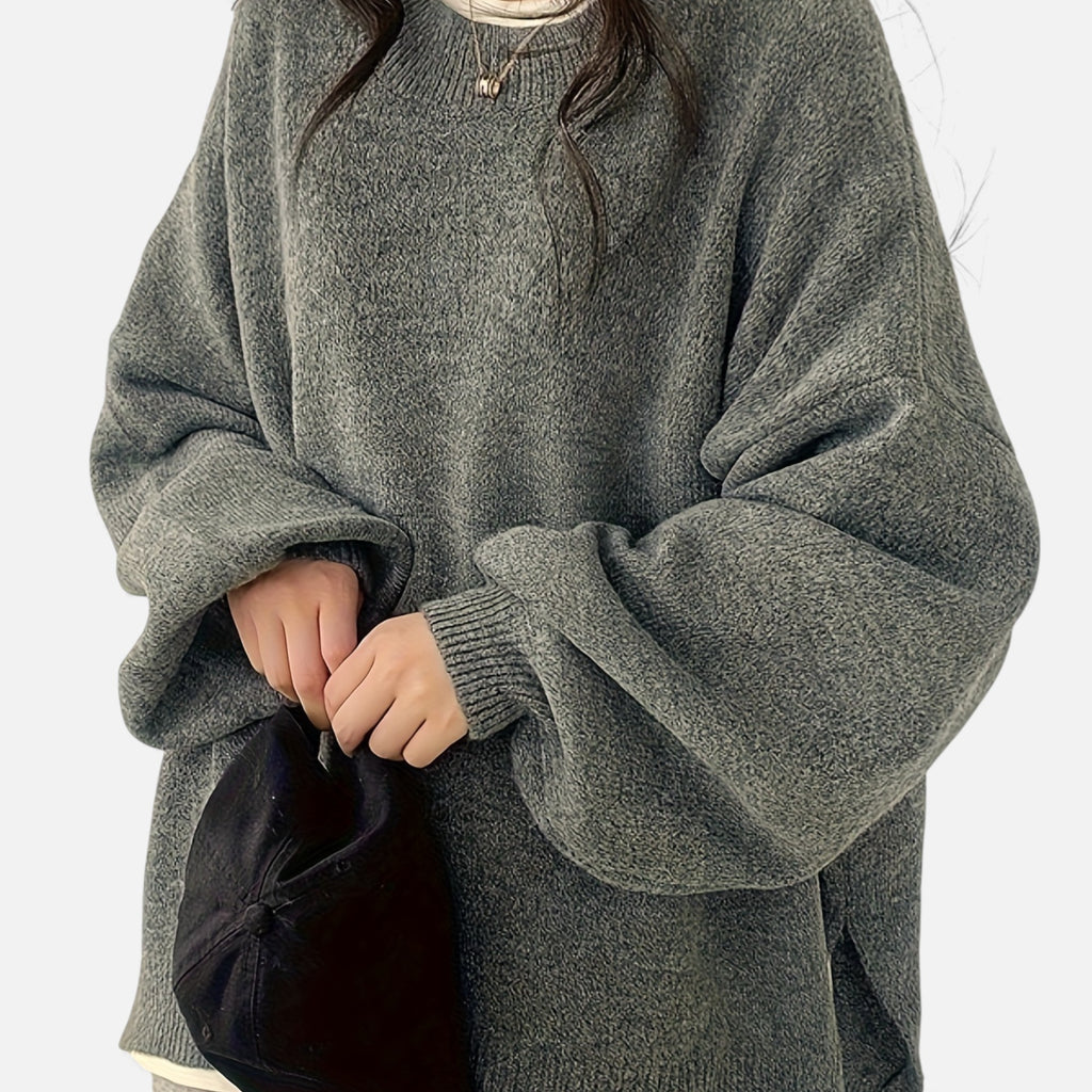 Zarenzio | Women's Polyester Knit Crew Neck Pullover Sweater