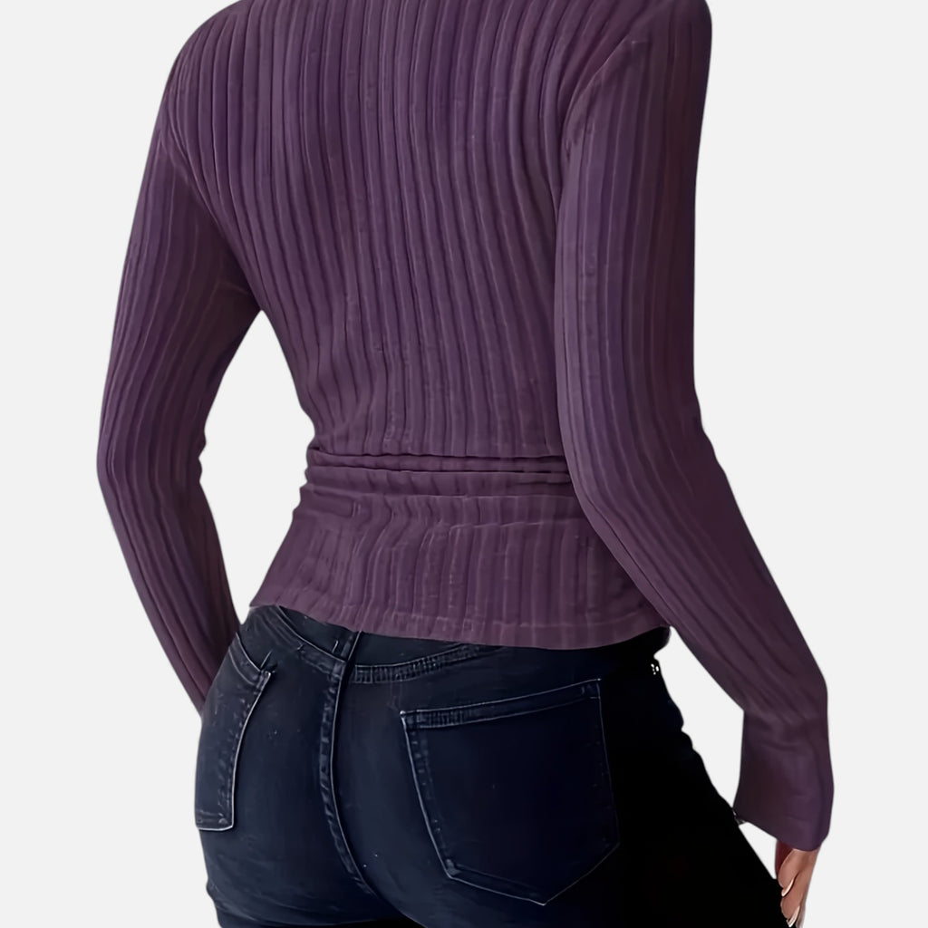 Zarenzio | Women's Polyester Ribbed Turtleneck Sweater