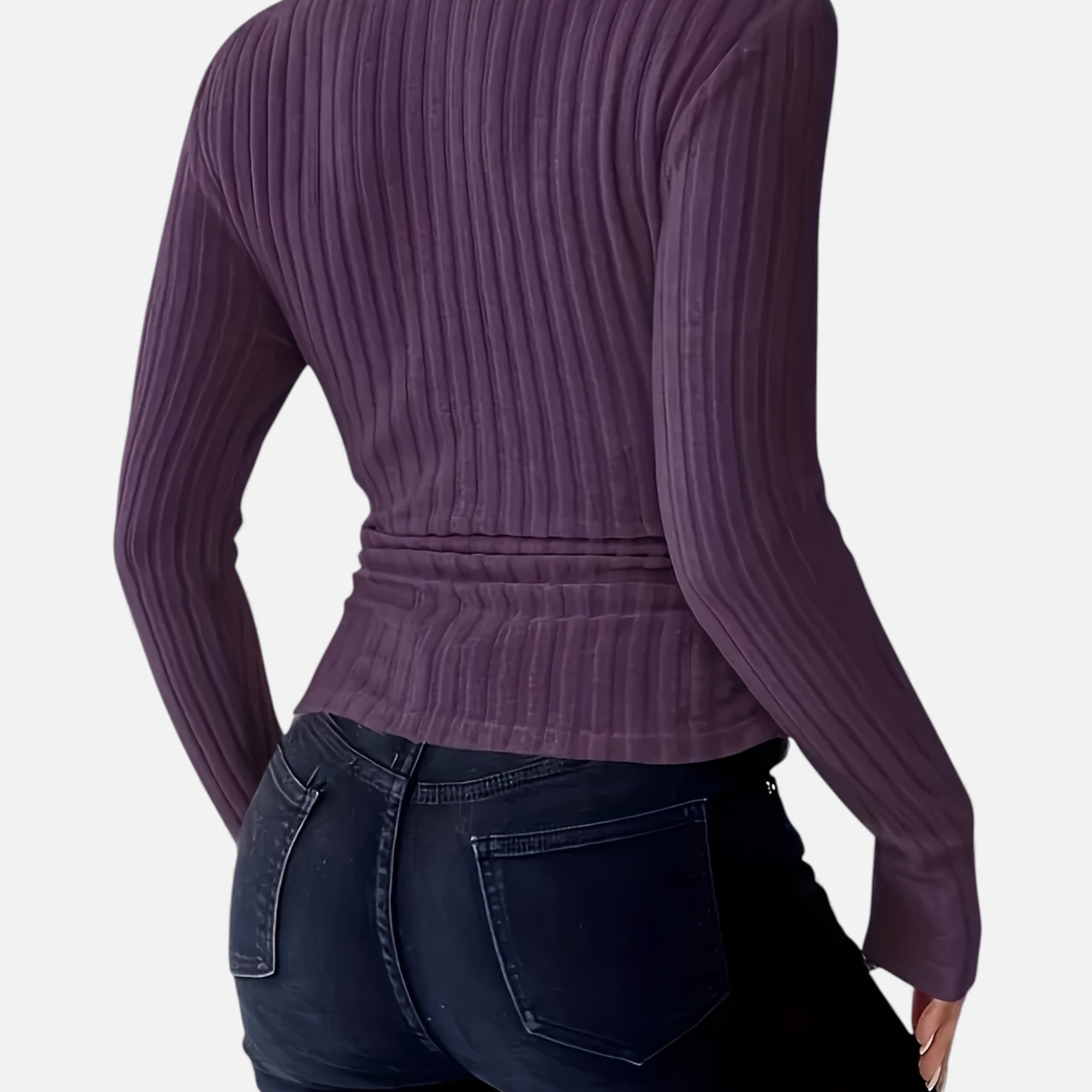 Zarenzio | Women's Polyester Ribbed Turtleneck Sweater