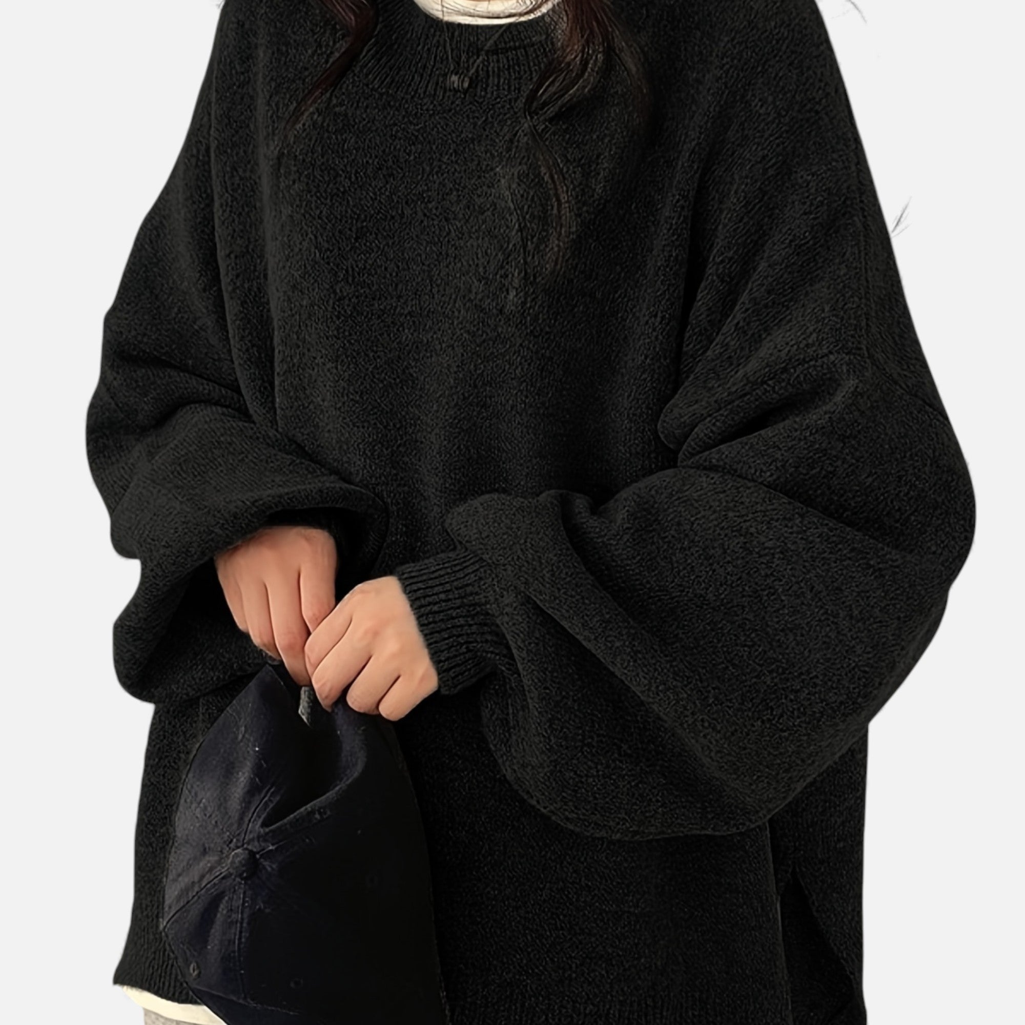 Zarenzio | Women's Polyester Knit Crew Neck Pullover Sweater