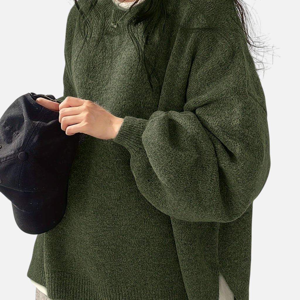 Zarenzio | Women's Polyester Knit Crew Neck Pullover Sweater