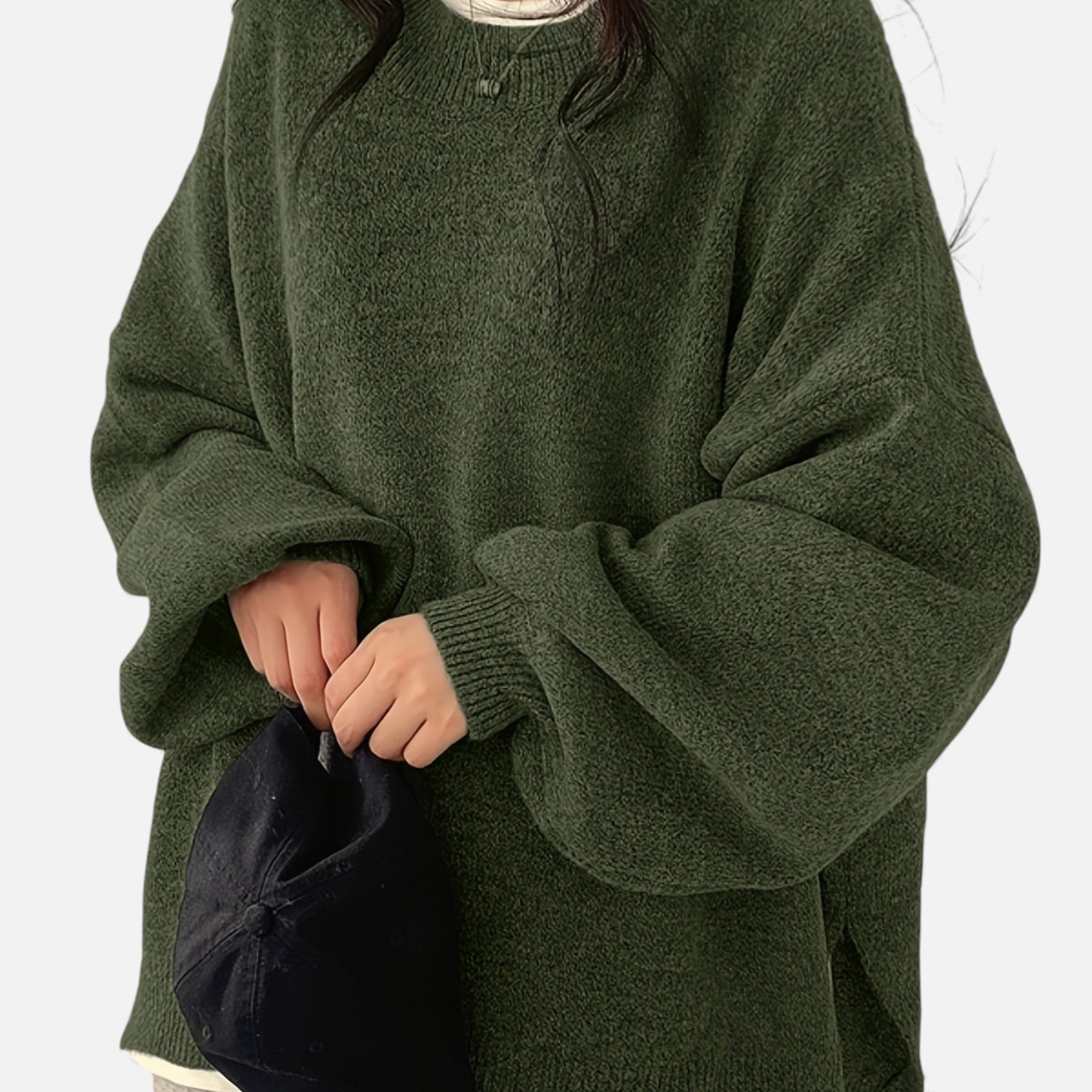 Zarenzio | Women's Polyester Knit Crew Neck Pullover Sweater