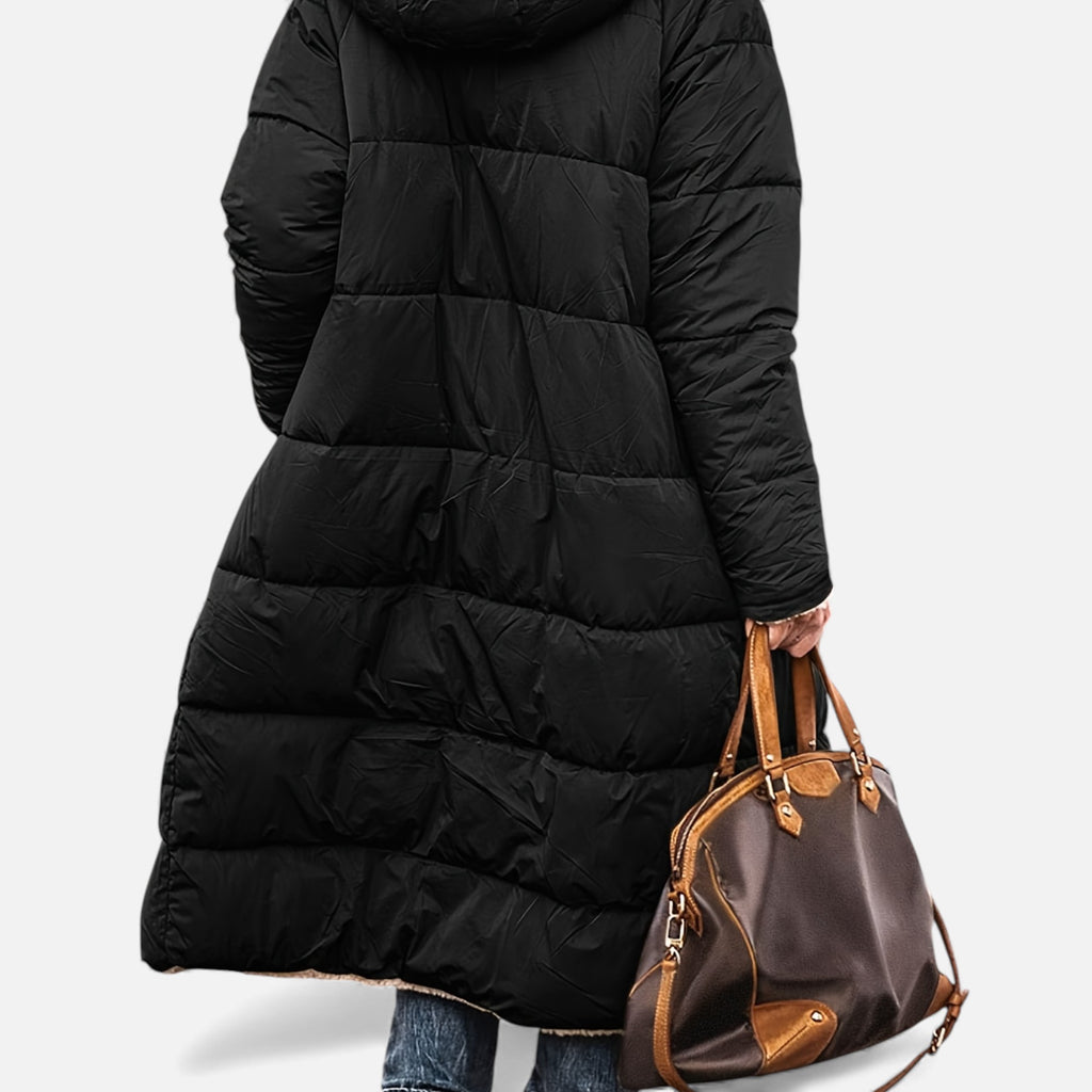 Zarenzio | Women's Polyester Fleece Lined Knee-Length Puffer Jacket