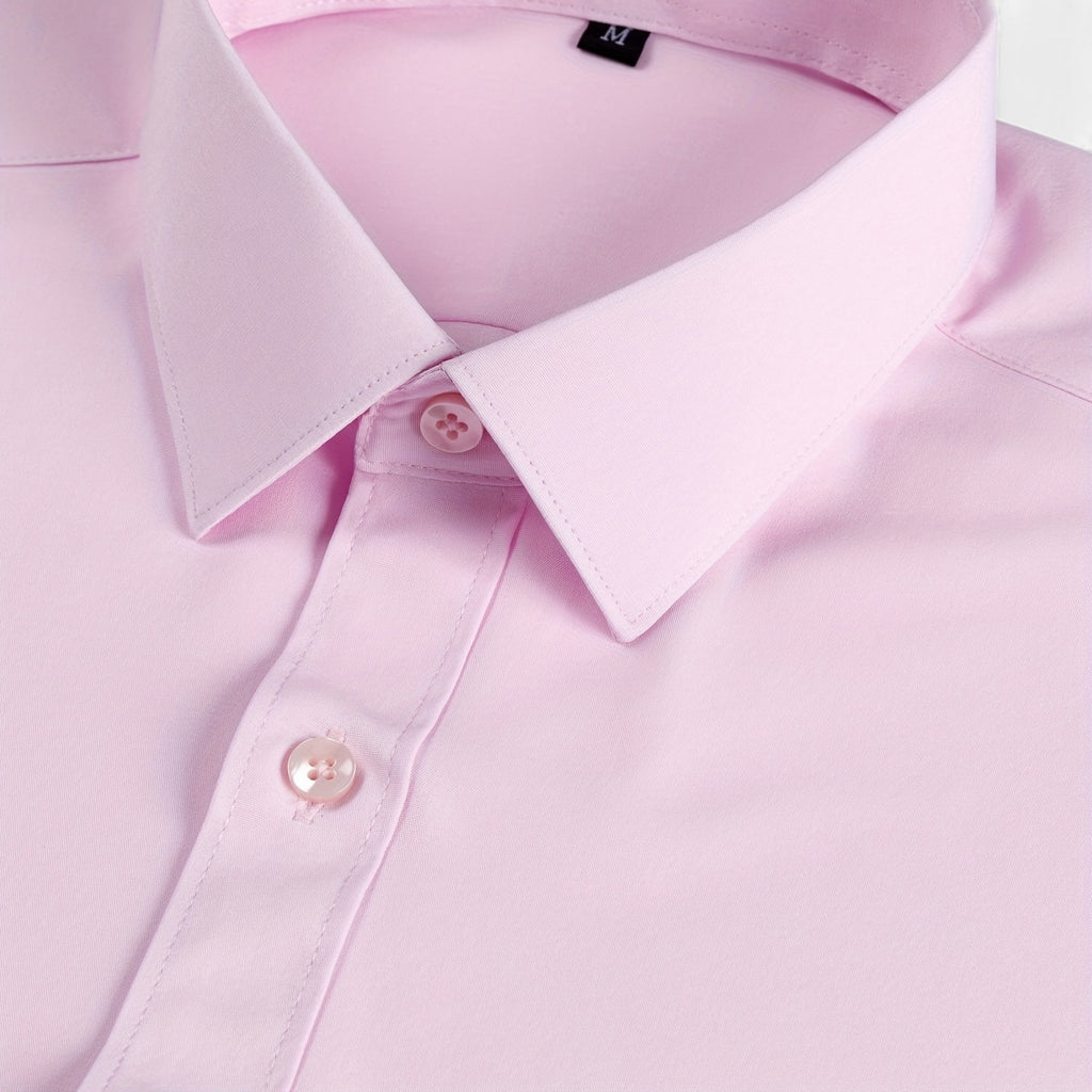 Zarenzio | Men's Polyester Slim-Fit Long Sleeve Business Shirt
