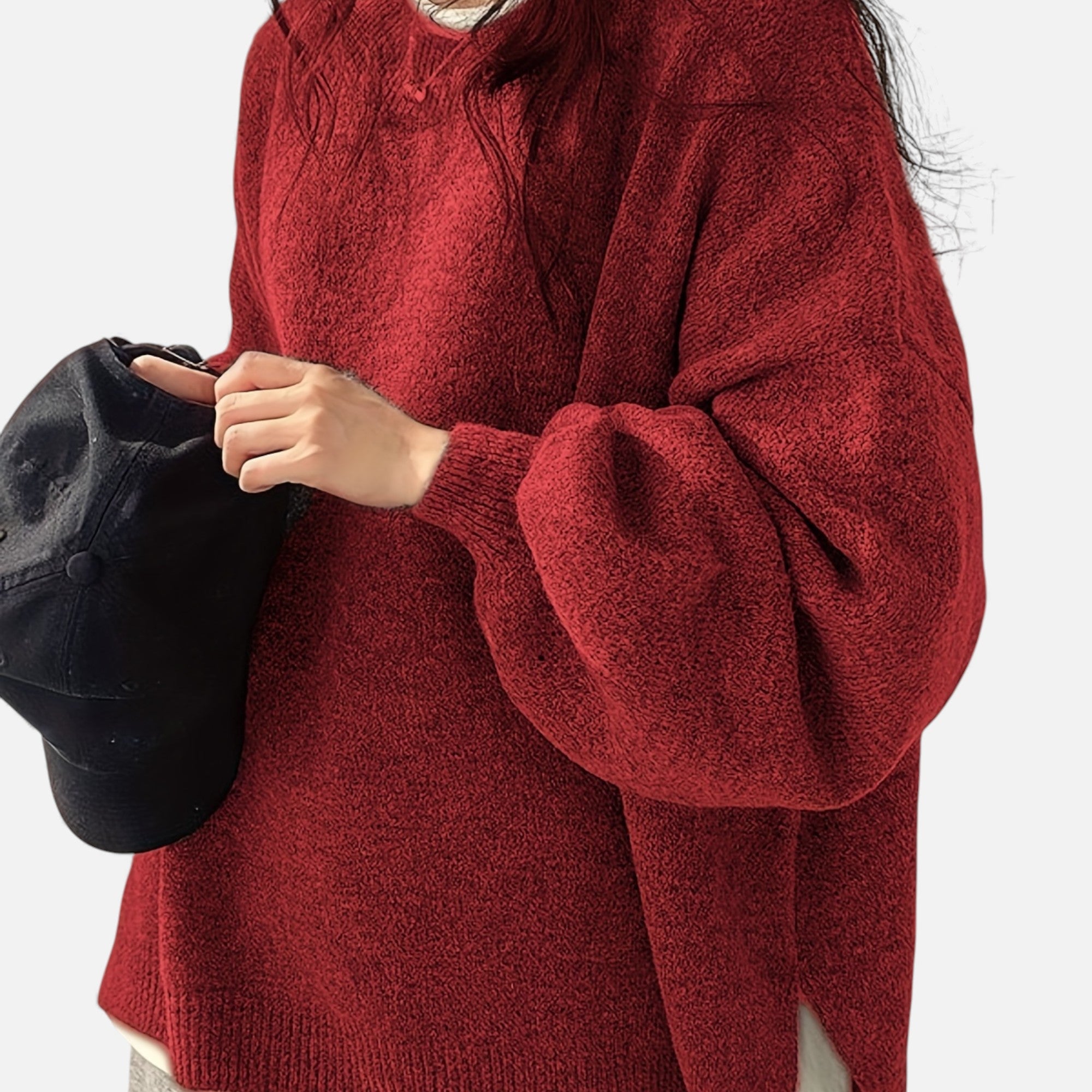 Zarenzio | Women's Polyester Knit Crew Neck Pullover Sweater