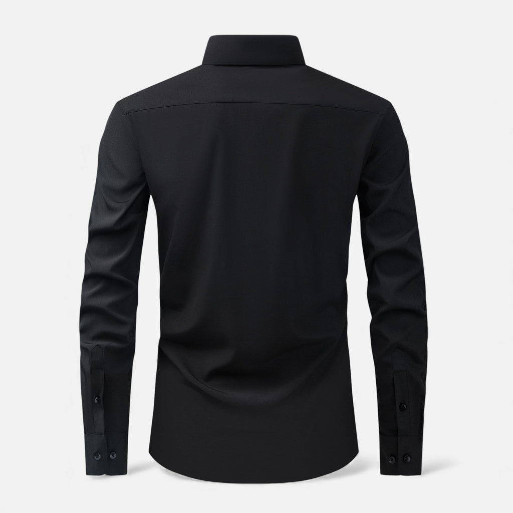 Zarenzio | Men's Polyester Slim-Fit Long Sleeve Business Shirt
