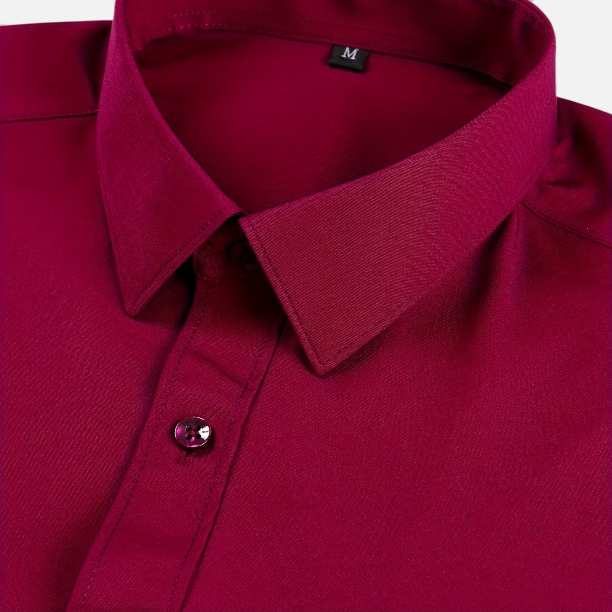 Zarenzio | Men's Polyester Slim-Fit Long Sleeve Business Shirt