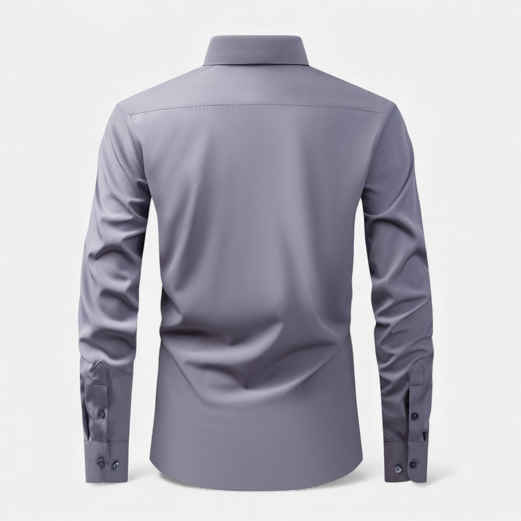 Zarenzio | Men's Polyester Slim-Fit Long Sleeve Business Shirt