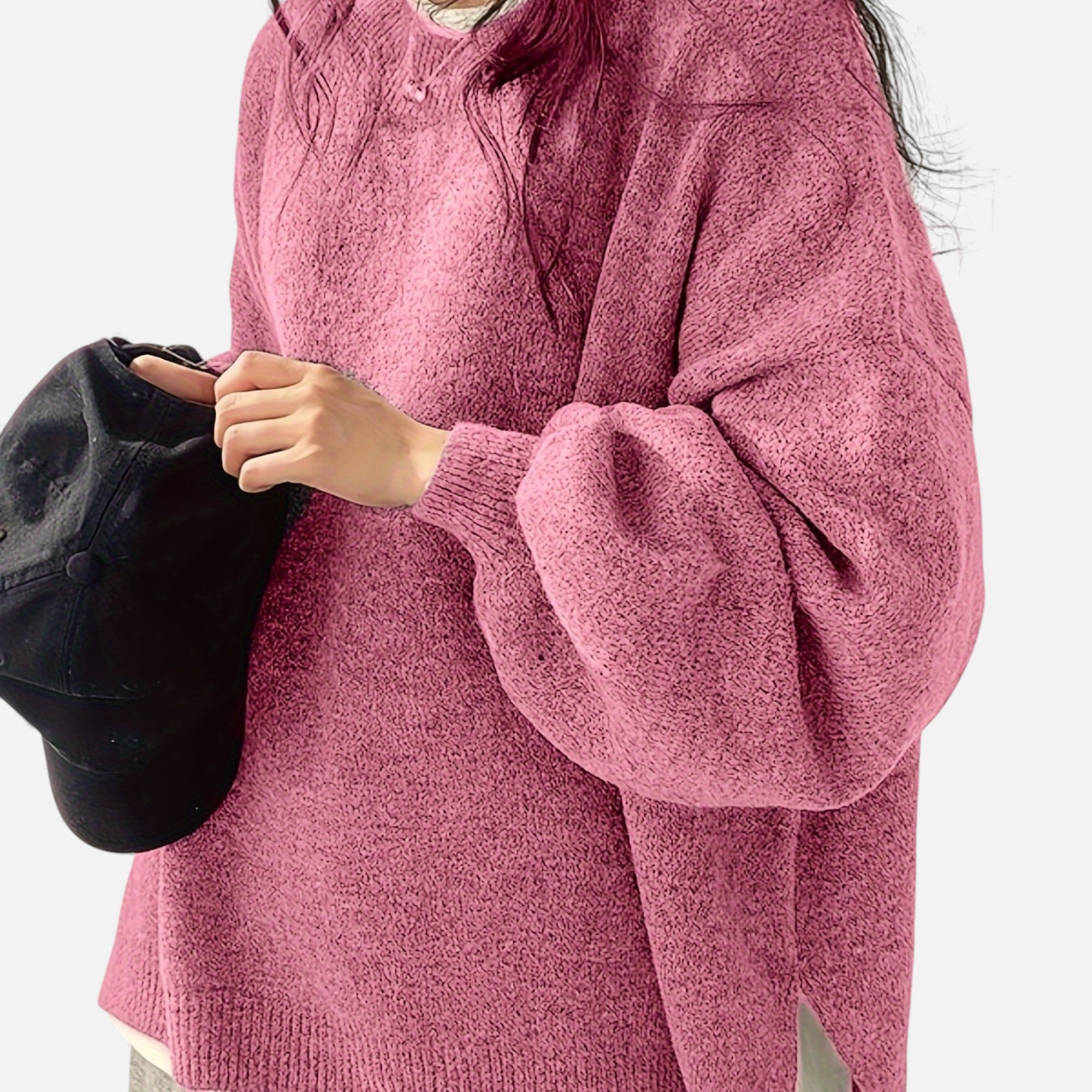 Zarenzio | Women's Polyester Knit Crew Neck Pullover Sweater