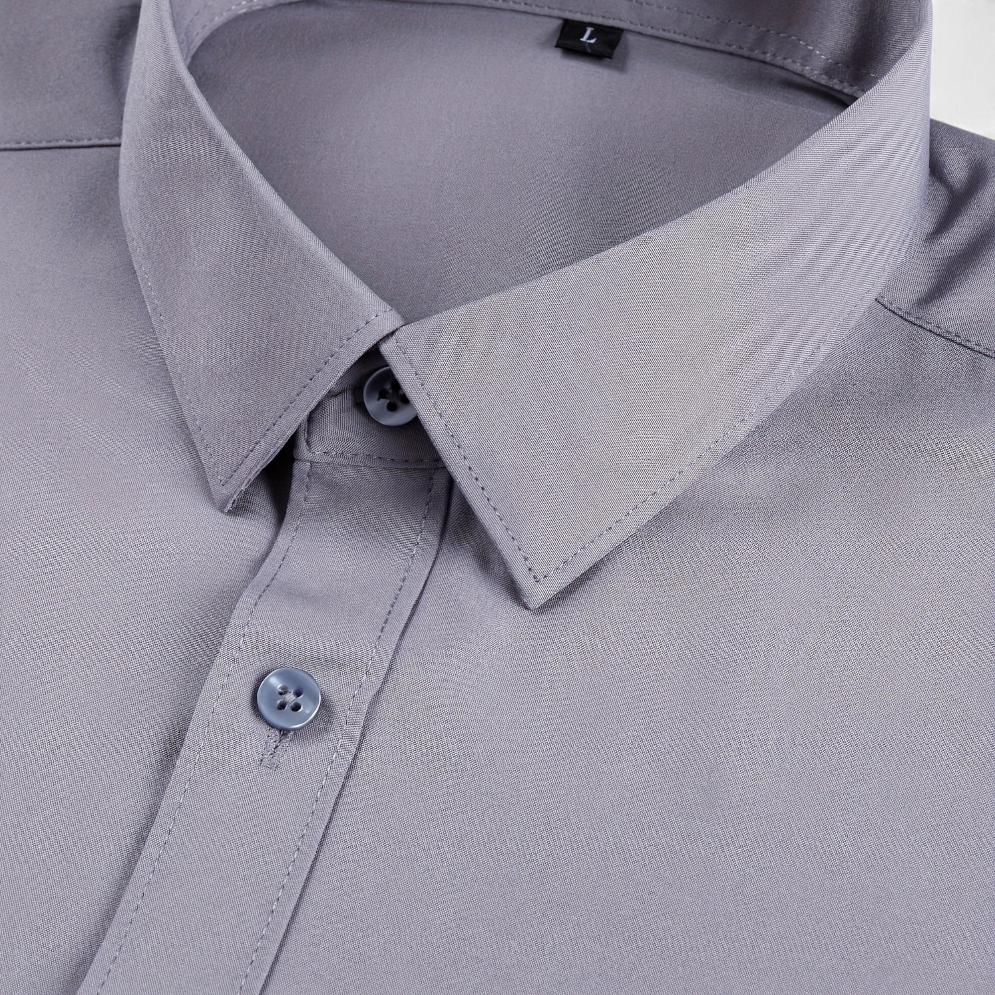 Zarenzio | Men's Polyester Slim-Fit Long Sleeve Business Shirt