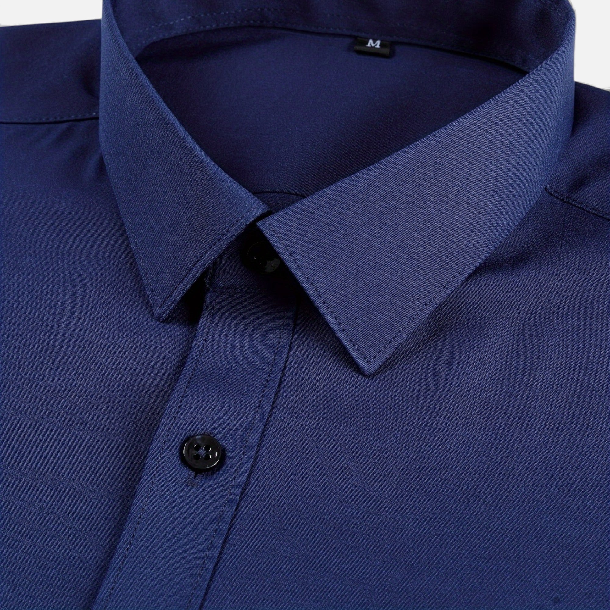 Zarenzio | Men's Polyester Slim-Fit Long Sleeve Business Shirt