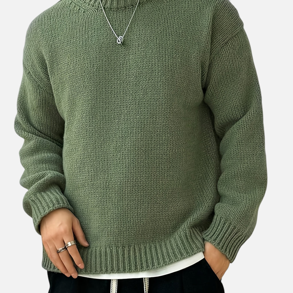 Zarenzio | Men's Polyester Knitted Crew Neck Sweater