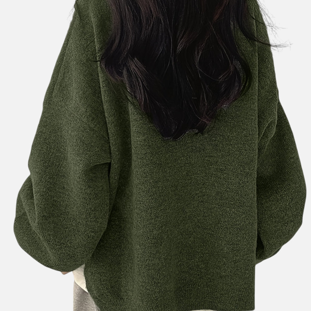 Zarenzio | Women's Polyester Knit Crew Neck Pullover Sweater