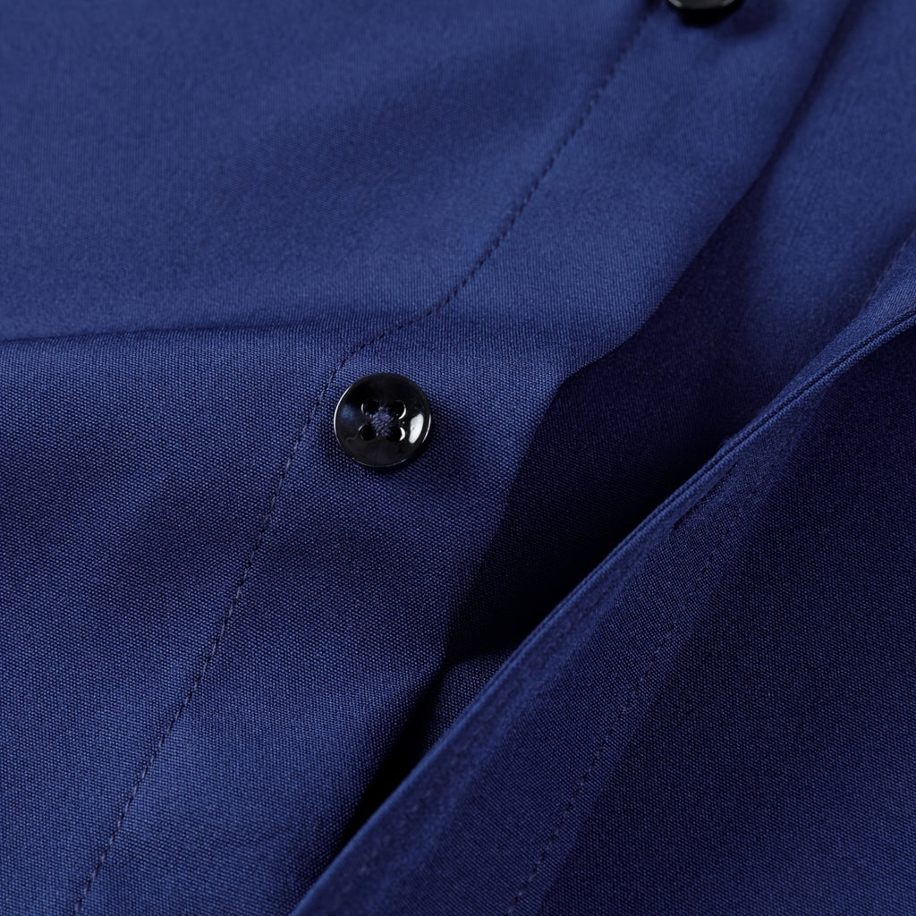 Zarenzio | Men's Polyester Slim-Fit Long Sleeve Business Shirt