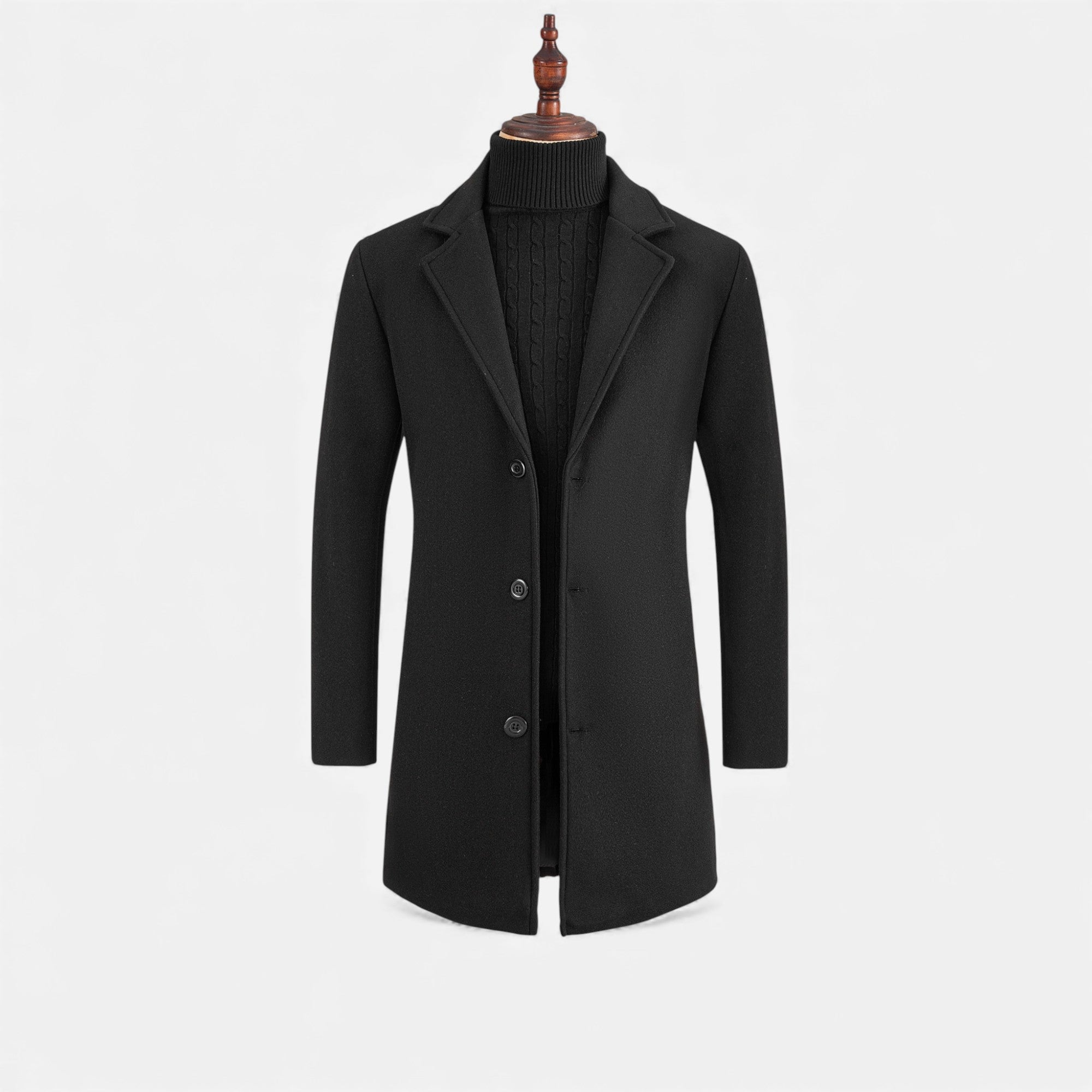 Zarenzio | Men's Polyester Slim-Fit Single-Breasted Trench Coat