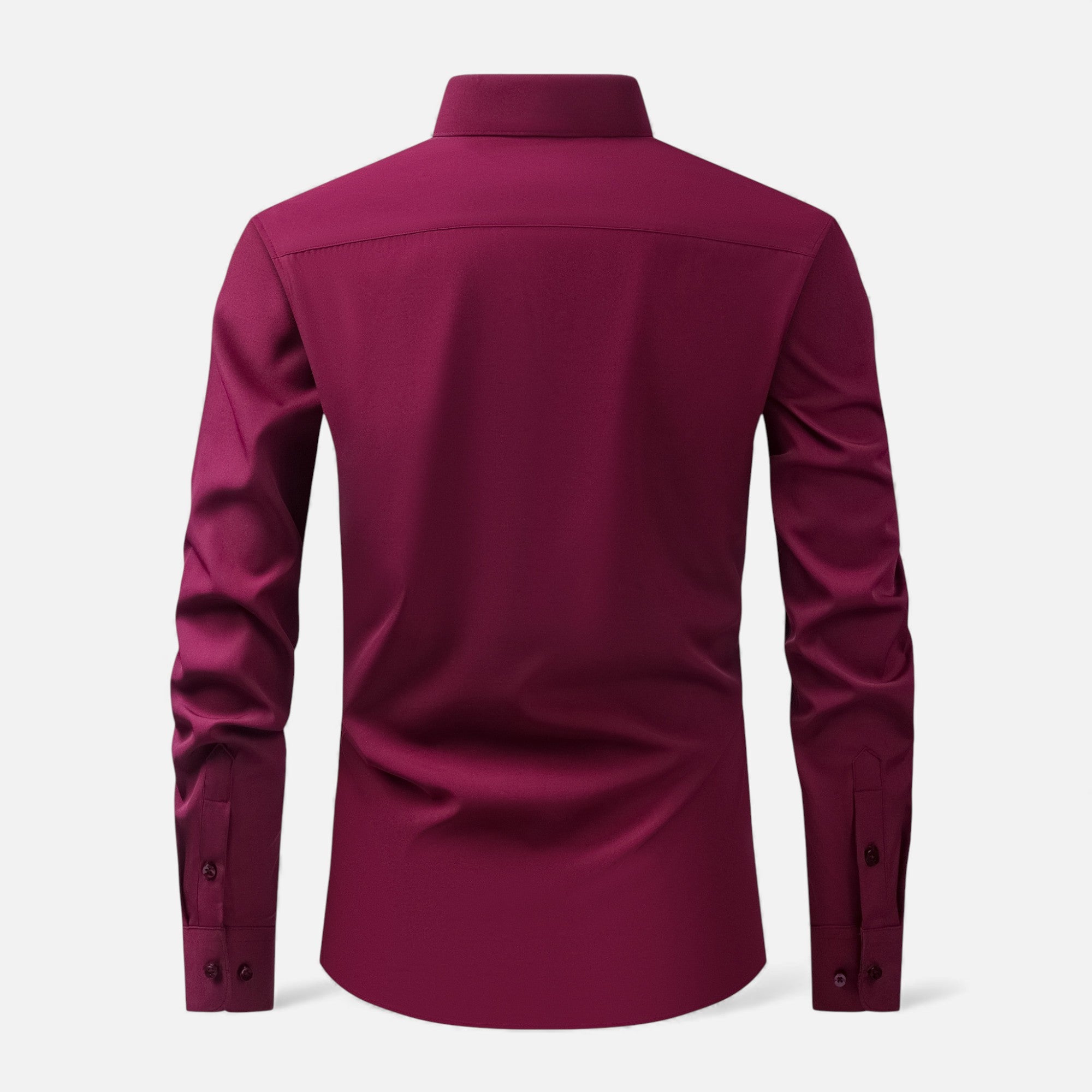 Zarenzio | Men's Polyester Slim-Fit Long Sleeve Business Shirt