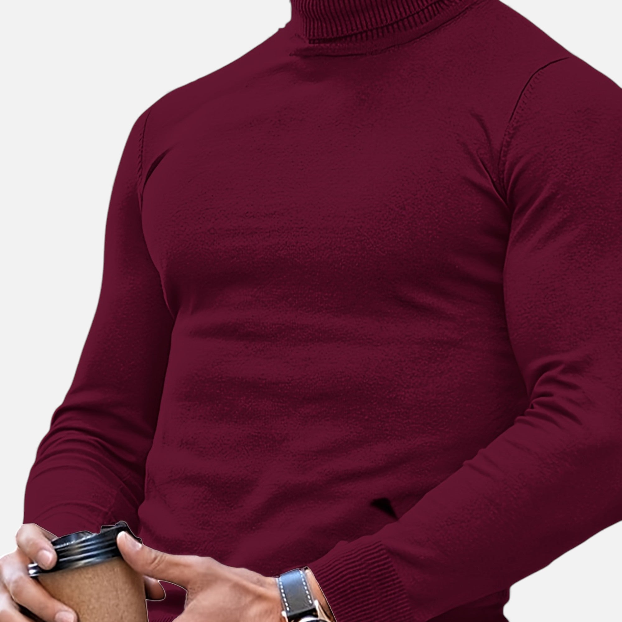 Zarenzio | Men's Viscose Blend Turtleneck Sweater