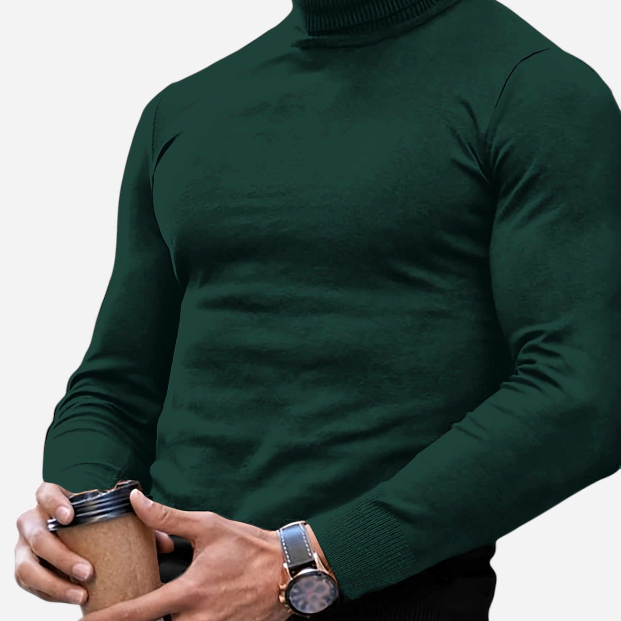 Zarenzio | Men's Viscose Blend Turtleneck Sweater