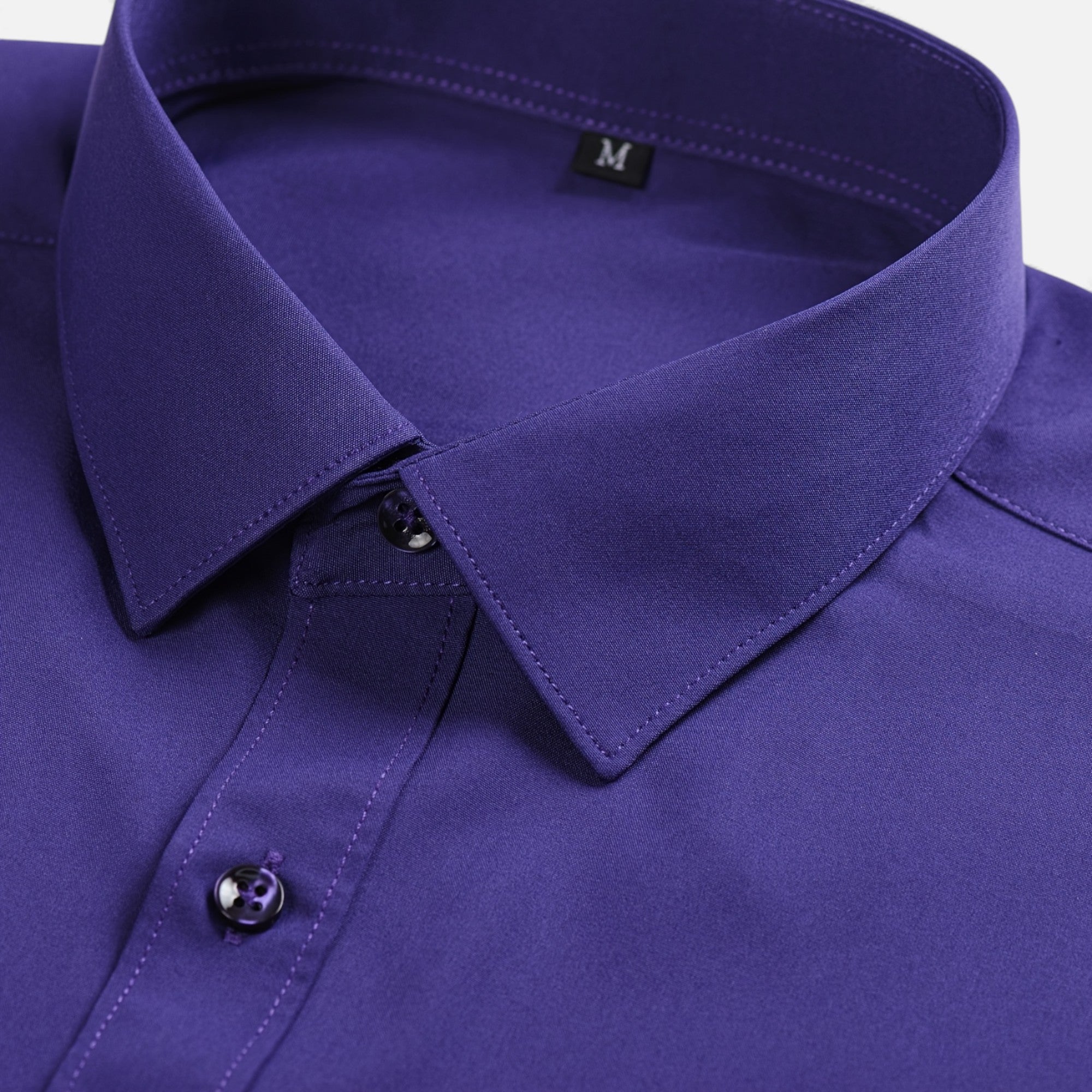 Zarenzio | Men's Polyester Slim-Fit Long Sleeve Business Shirt