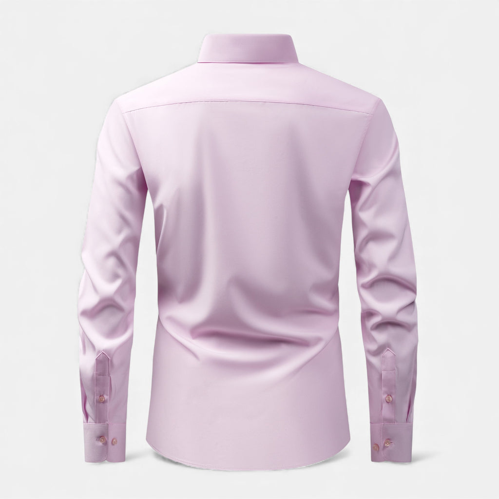 Zarenzio | Men's Polyester Slim-Fit Long Sleeve Business Shirt