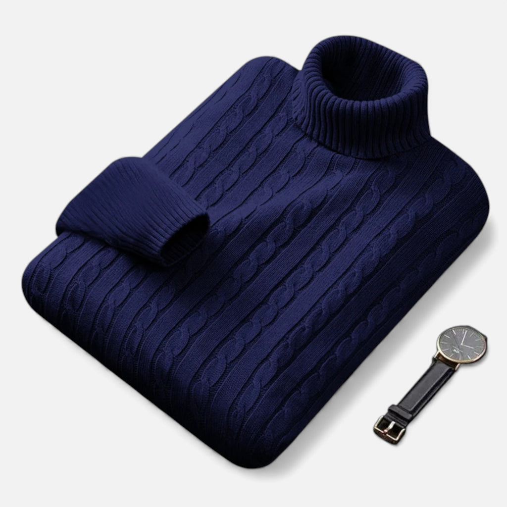Zarenzio | Men's Polyester Knitted High Neck Turtleneck Sweater