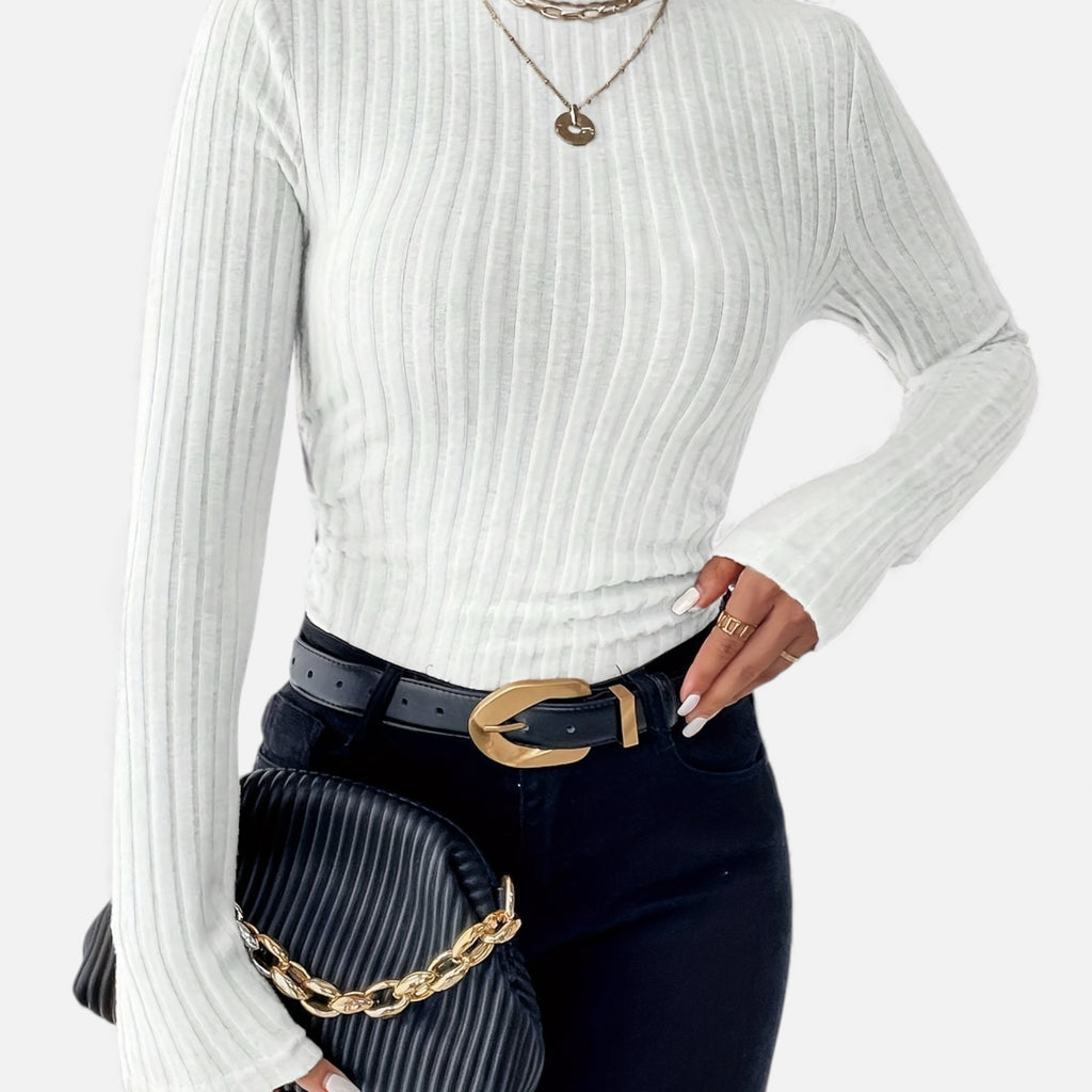 Zarenzio | Women's Polyester Ribbed Turtleneck Sweater