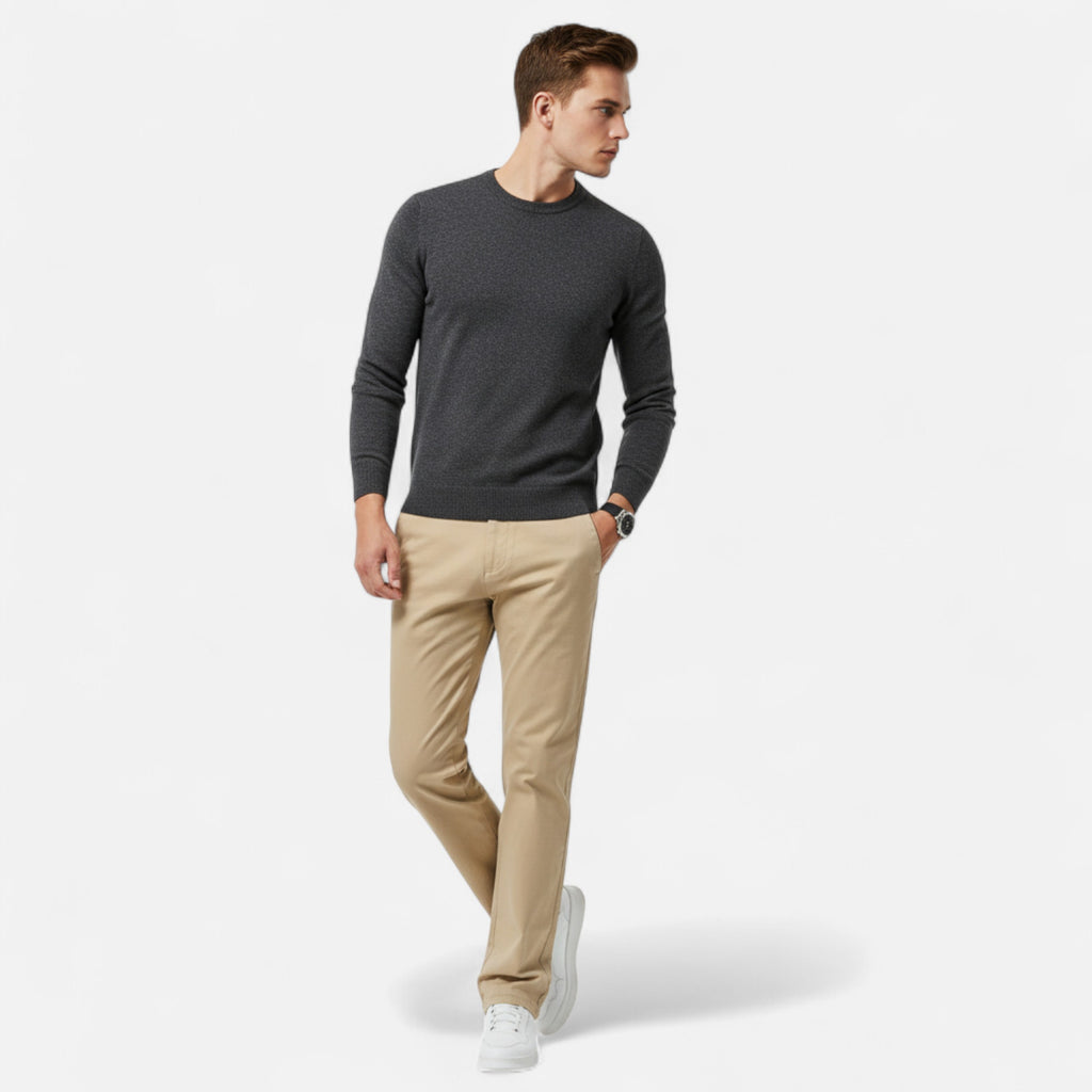 Zarenzio | Men's Cotton Stretch Straight Chino Trousers