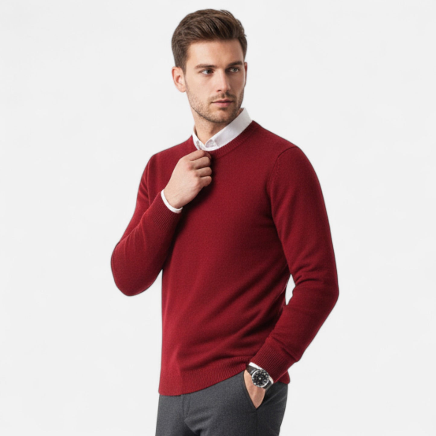 Zarenzio | Men's Cashmere Knitted O-Neck Sweater