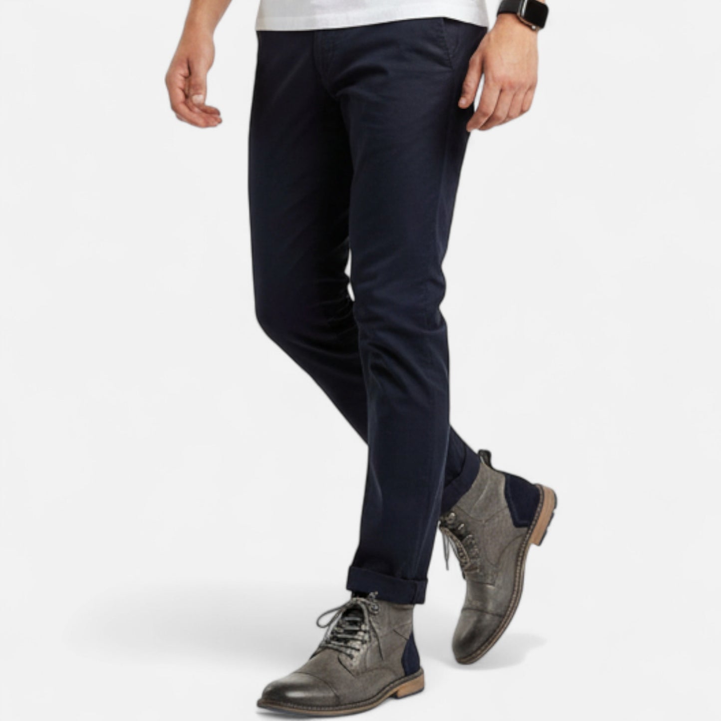 Zarenzio | Men's Split Leather Lace-Up High-Top Ankle Boots