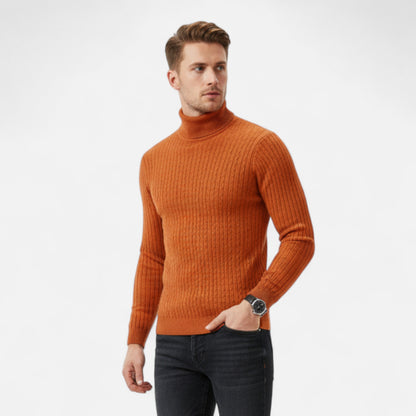 Zarenzio | Men's Polyester Knitted High Neck Turtleneck Sweater