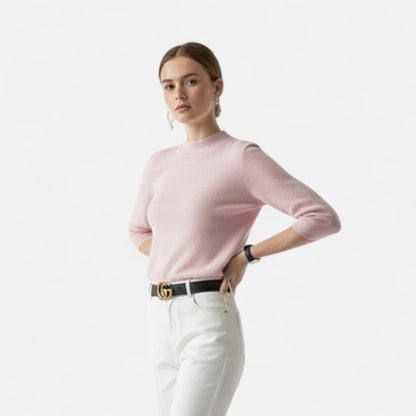 Zarenzio | Women's Wool Cashmere Half-Neck Pullover Sweater