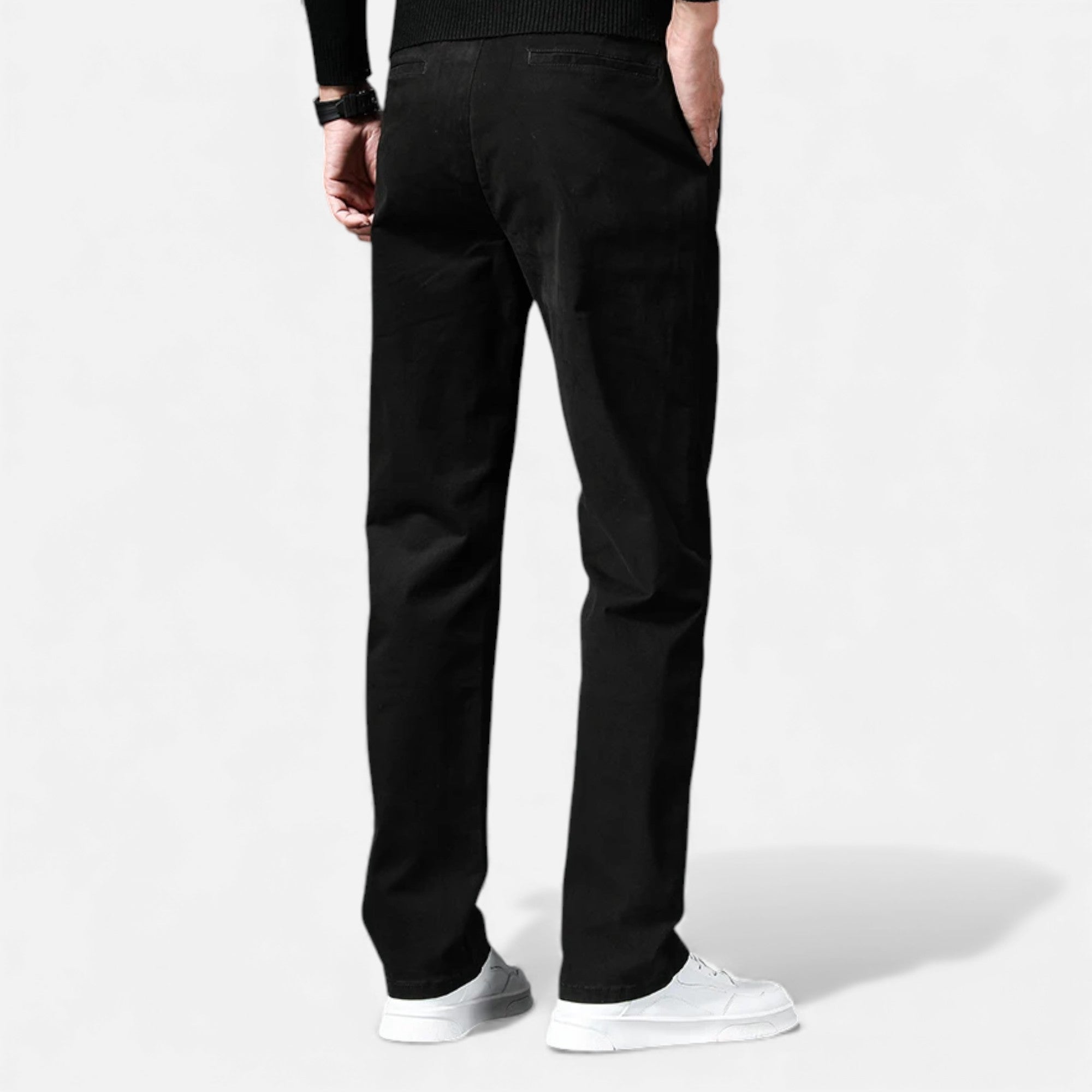 Zarenzio | Men's Cotton Stretch Straight Chino Trousers